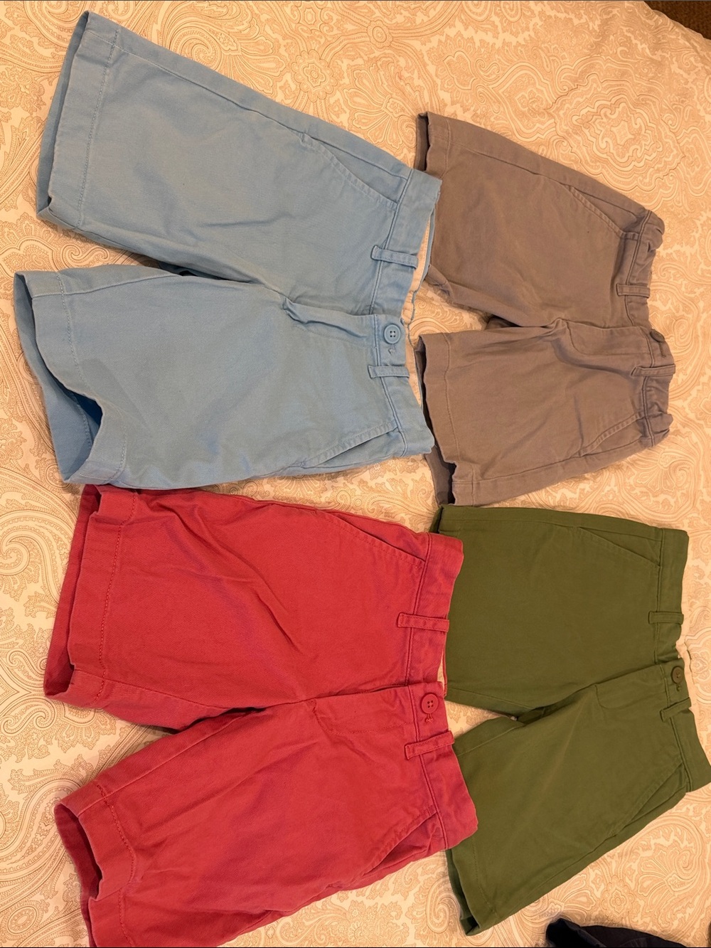 Crewcuts Cotton Chino Shorts in Blue, Gray, Red, and Green